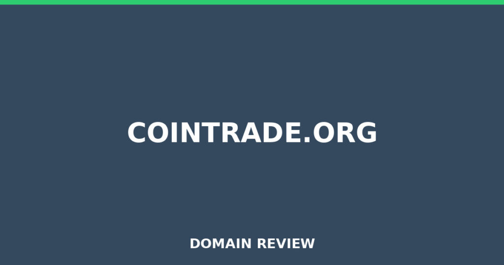 COINTRADE.ORG-Rezension 2026 – Platzhalterbild für die Domain-Rezension fürcointrade.org