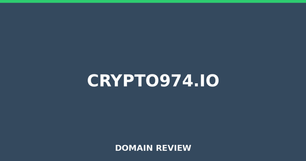 CRYPTO974.IO review 2026 - Domain review placeholder image for crypto974.io