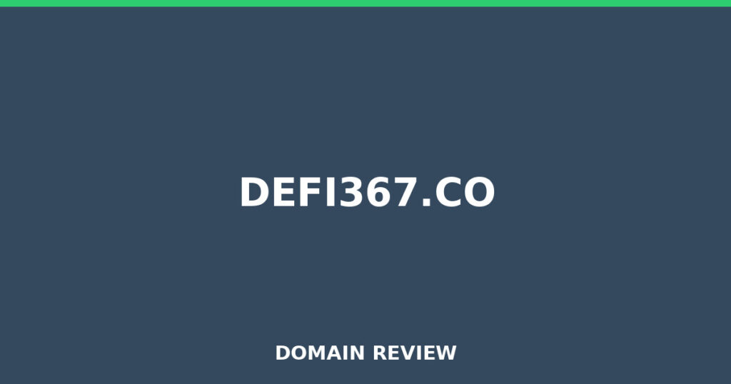 DEFI367.CO-Rezension 2026 – Platzhalterbild für die Domain-Rezension für defi367.co