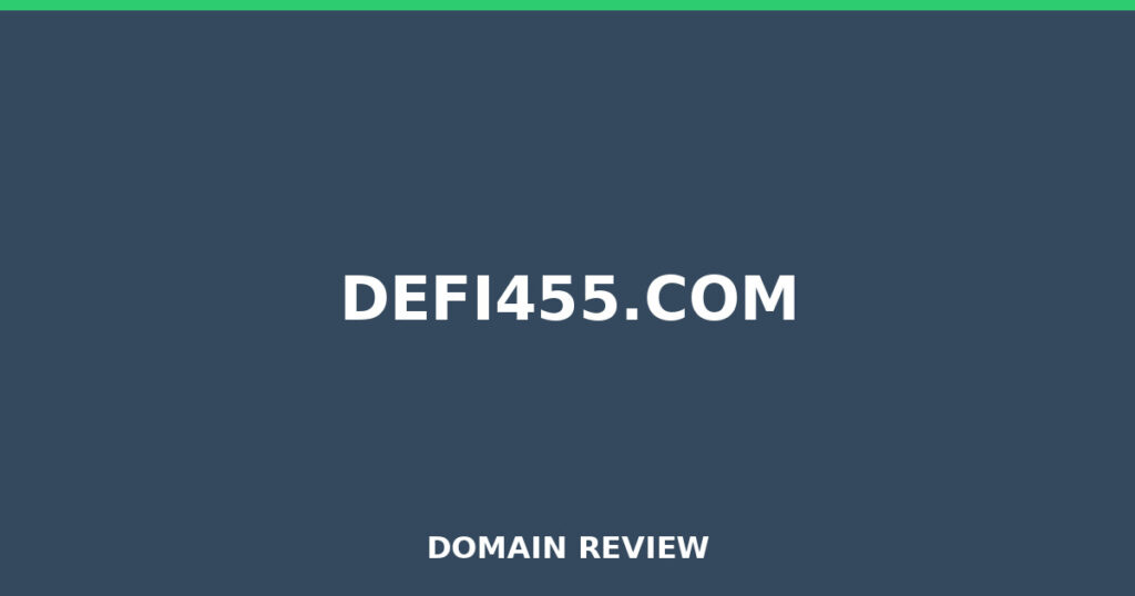 DEFI455.COM review 2026 - Domain review placeholder image for defi455.com