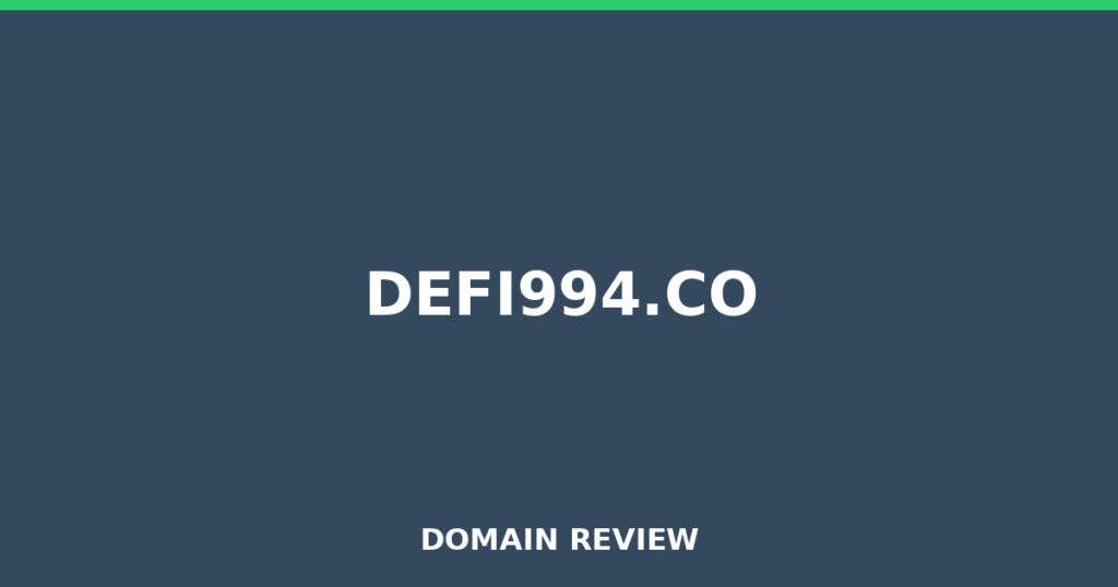 DEFI994.CO review 2026 - Domain review placeholder image for defi994.co