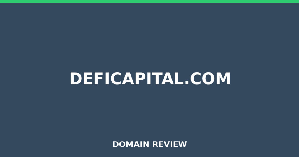 DEFICAPITAL.COM review 2026 - Domain review placeholder image for deficapital.com