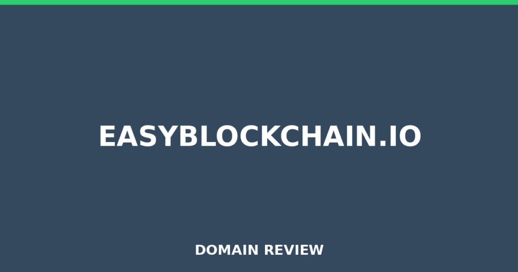 EASYBLOCKCHAIN.IO review 2026 - Domain review placeholder image for easyblockchain.io