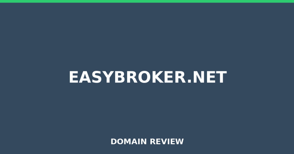 EASYBROKER.NET review 2026 - Domain review placeholder image for easybroker.net
