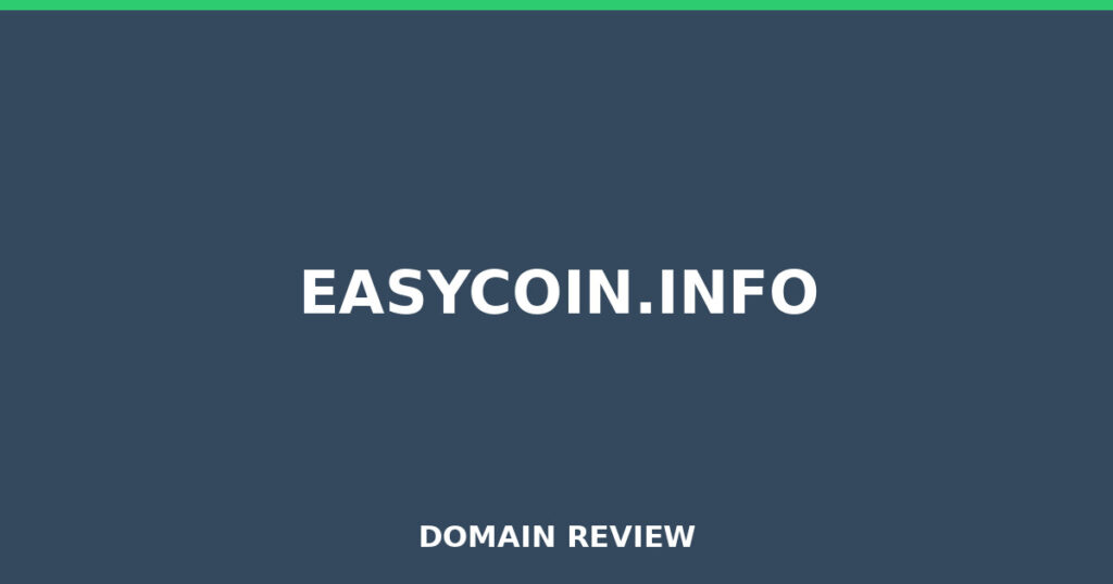 EASYCOIN.INFO review 2026 - Domain review placeholder image for easycoin.info