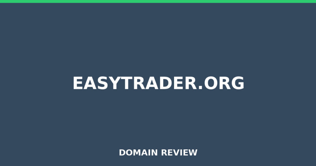 EASYTRADER.ORG review 2026 - Domain review placeholder image for easytrader.org