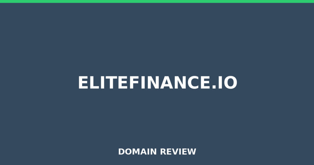 ELITEFINANCE.IO review 2026 - Domain review placeholder image for elitefinance.io