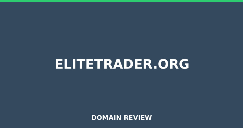 ELITETRADER.ORG review 2026 - Domain review placeholder image for elitetrader.org