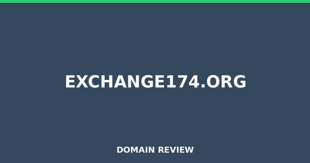 EXCHANGE174.ORG review 2026 - Domain review placeholder image for exchange174.org