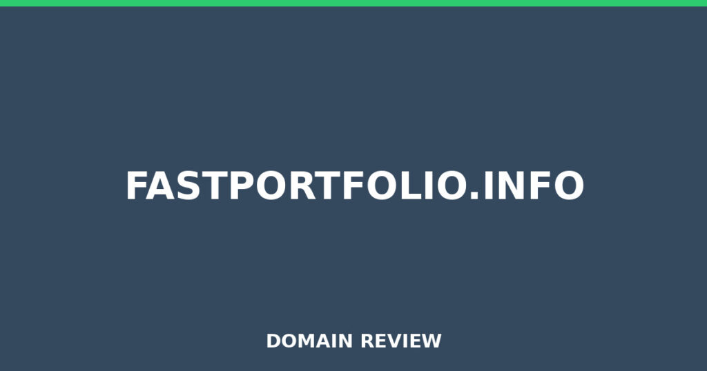 FASTPORTFOLIO.INFO review 2026 - Domain review placeholder image for fastportfolio.info