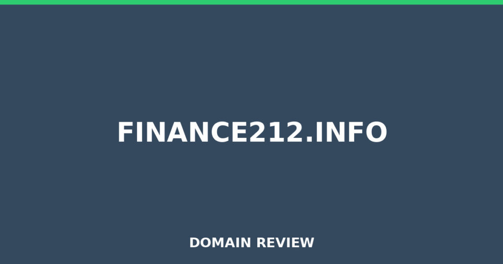 FINANCE212.INFO review 2026 - Domain review placeholder image for finance212.info