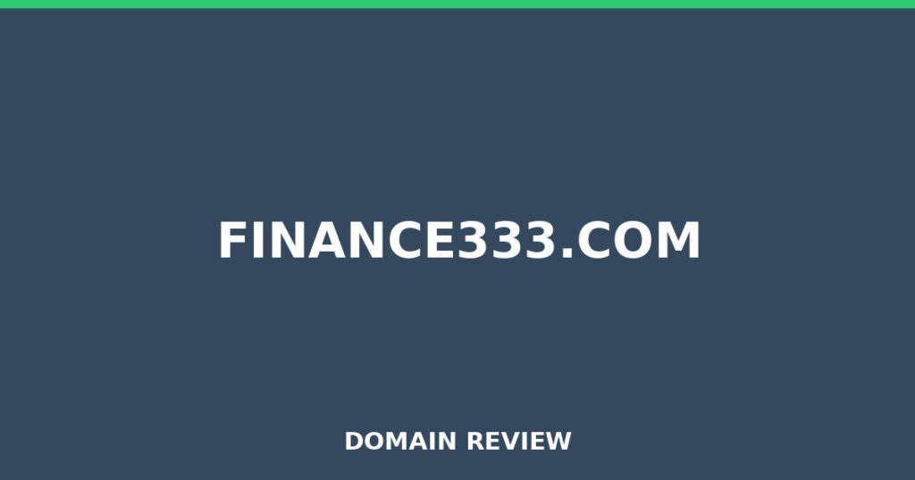 FINANCE333.COM-Rezension 2026 – Platzhalterbild für die Domain-Rezension für Finance333.com