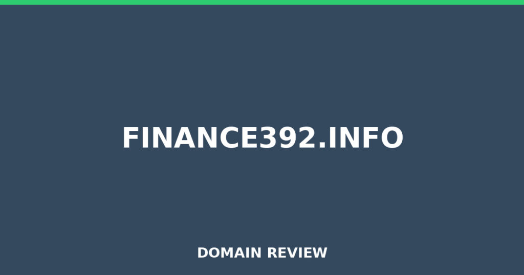 FINANCE392.INFO review 2026 - Domain review placeholder image for finance392.info