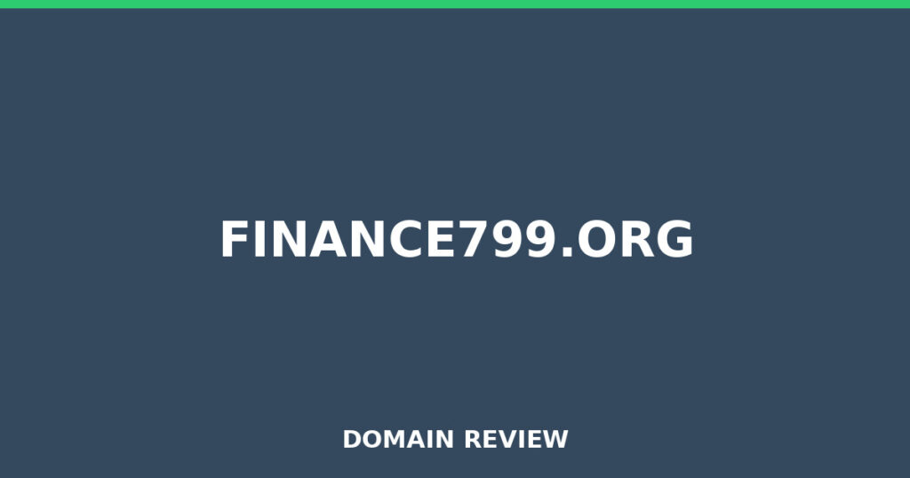 FINANCE799.ORG review 2026 - Domain review placeholder image for finance799.org