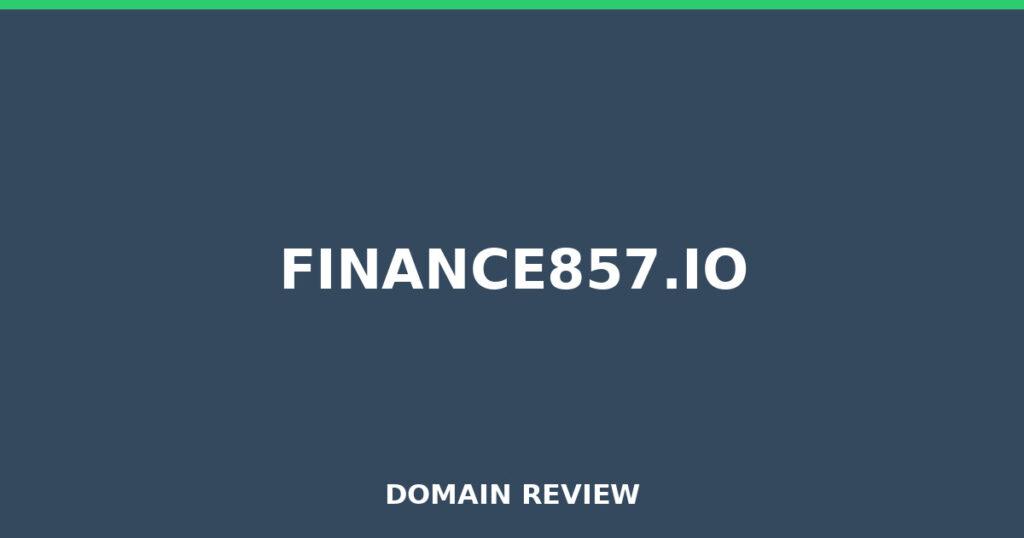 FINANCE857.IO review 2026 - Domain review placeholder image for finance857.io