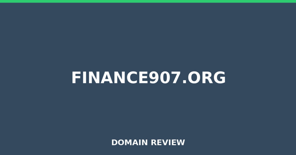 FINANCE907.ORG review 2026 - Domain review placeholder image for finance907.org