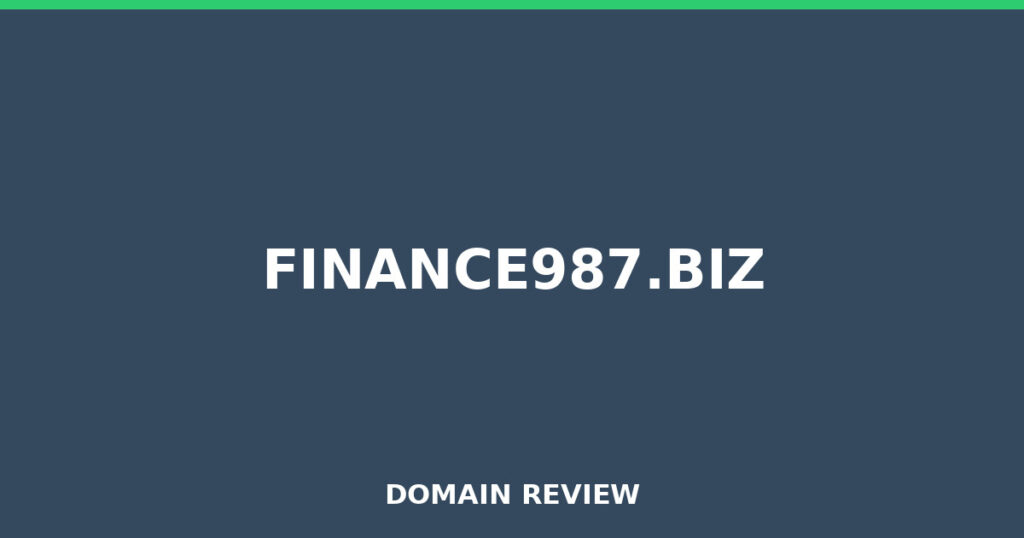 FINANCE987.BIZ review 2026 - Domain review placeholder image for finance987.biz