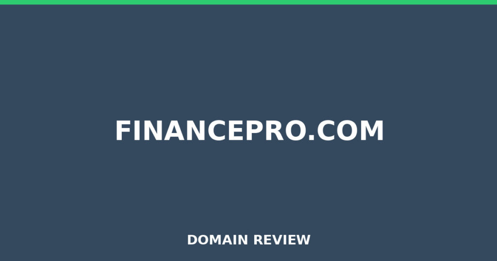 FINANCEPRO.COM review 2026 - Domain review placeholder image for financepro.com