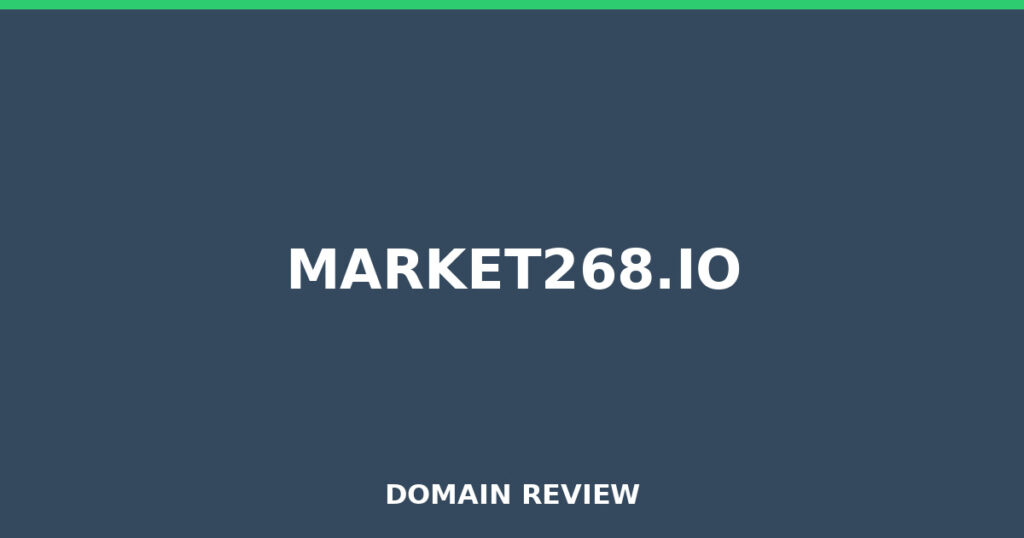 MARKET268.IO review 2026 - Domain review placeholder image for market268.io
