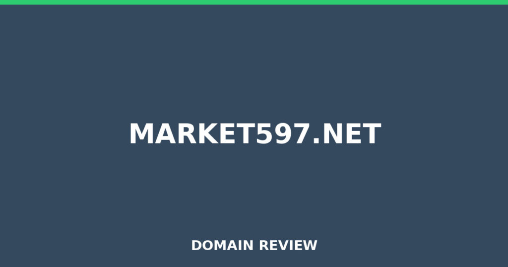 MARKET597.NET review 2026 - Domain review placeholder image for market597.net