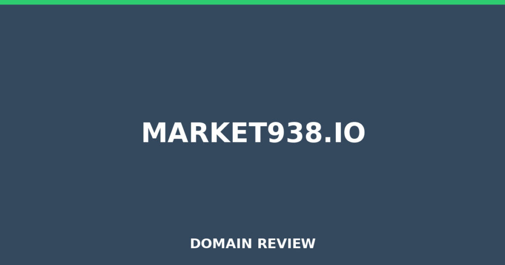 MARKET938.IO review 2026 - Domain review placeholder image for market938.io