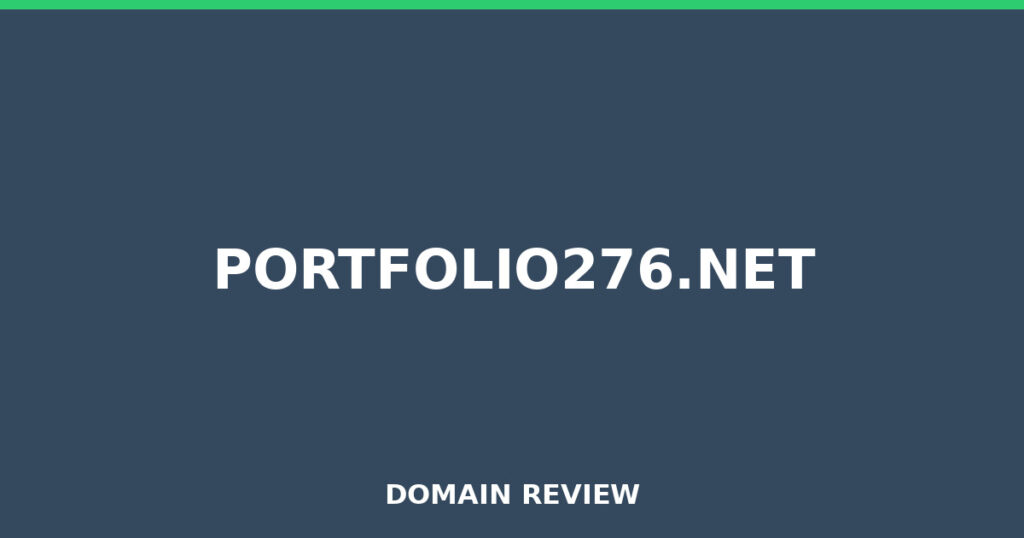 PORTFOLIO276.NET review 2026 - Domain review placeholder image for portfolio276.net