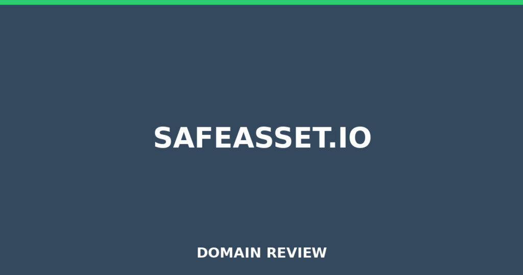 SAFEASSET.IO review 2026 - Domain review placeholder image for safeasset.io