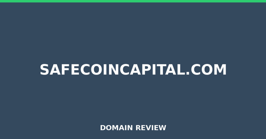 SAFECOINCAPITAL.COM review 2026 - Domain review placeholder image for safecoincapital.com