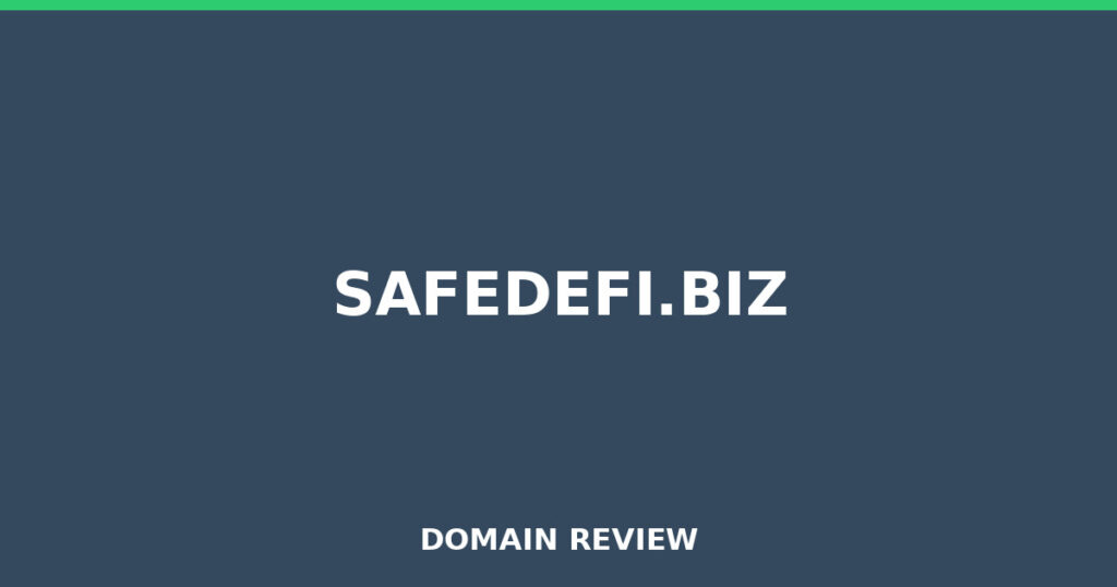SAFEDEFI.BIZ review 2026 - Domain review placeholder image for safedefi.biz