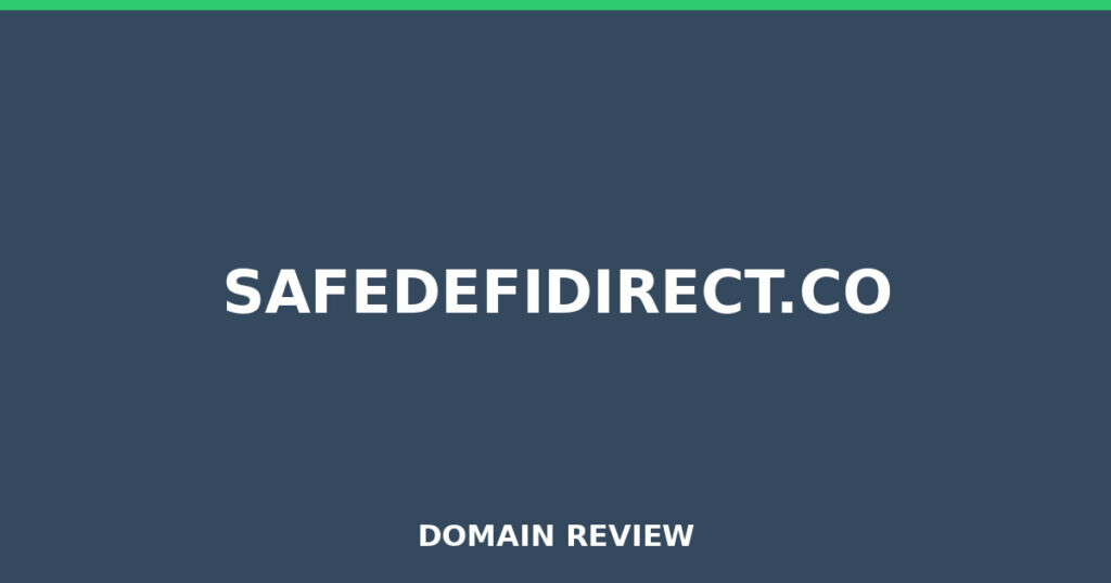 SAFEDEFIDIRECT.CO review 2026 - Domain review placeholder image for safedefidirect.co