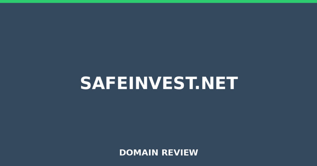 SAFEINVEST.NET review 2026 - Domain review placeholder image for safeinvest.net