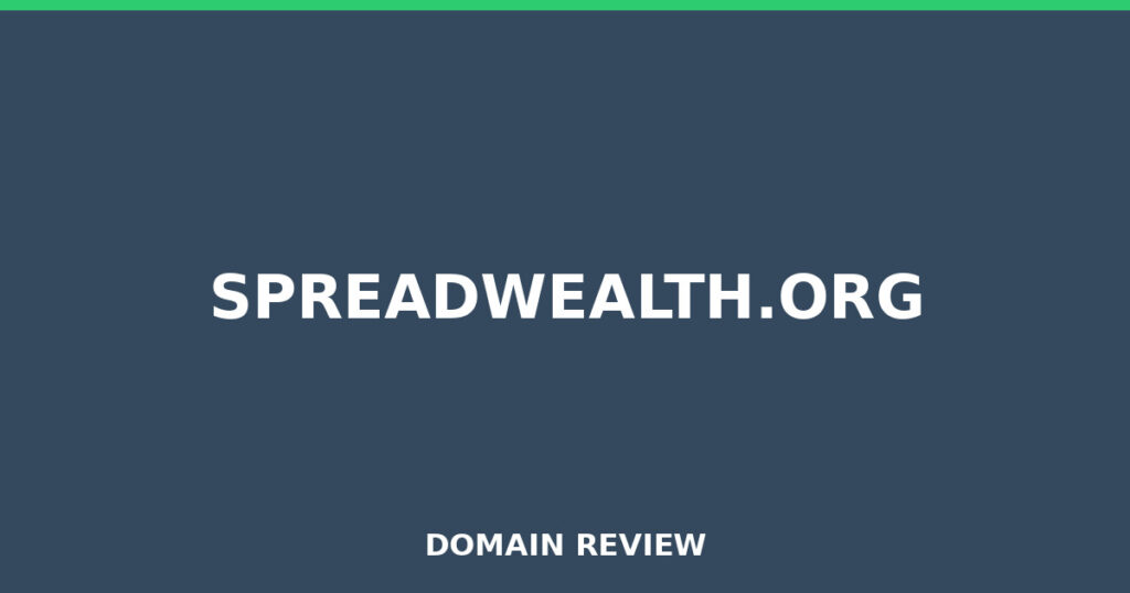 SPREADWEALTH.ORG-Rezension 2026 – Platzhalterbild für die Domain-Rezension für spreadwealth.org