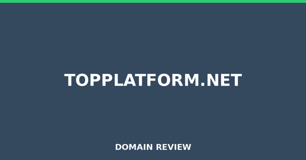 TOPPLATFORM.NET review 2026 - Domain review placeholder image for topplatform.net