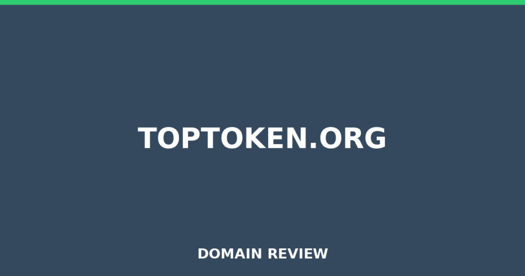 TOPTOKEN.ORG review 2026 - Domain review placeholder image for toptoken.org