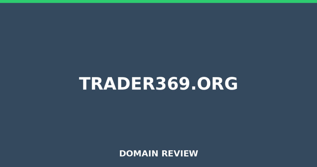 TRADER369.ORG review 2026 - Domain review placeholder image for trader369.org