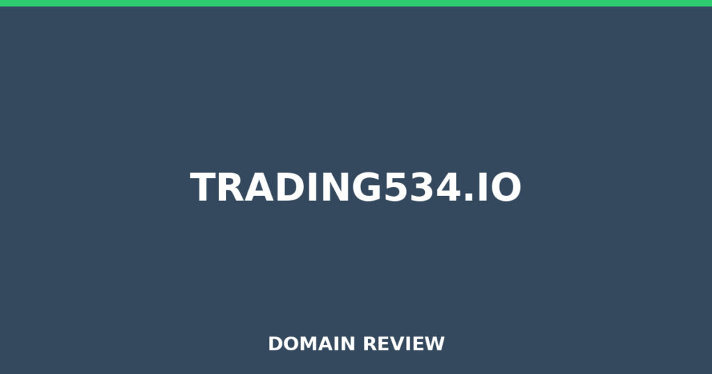 TRADING534.IO review 2026 - Domain review placeholder image for trading534.io