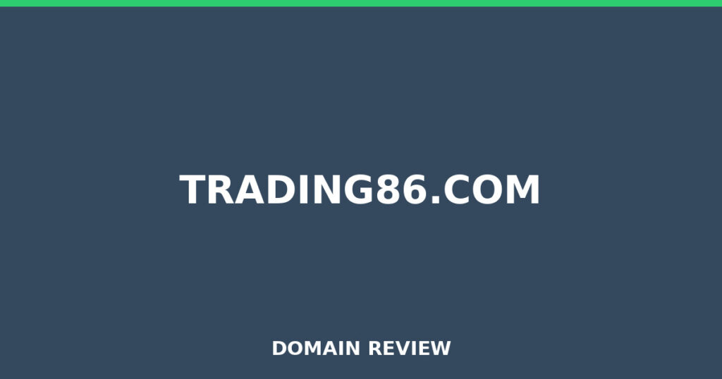 TRADING86.COM review 2026 - Domain review placeholder image for trading86.com