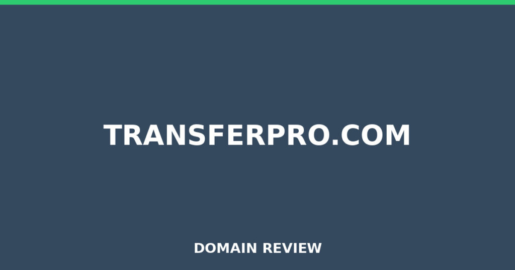 TRANSFERPRO.COM review 2026 - Domain review placeholder image for transferpro.com