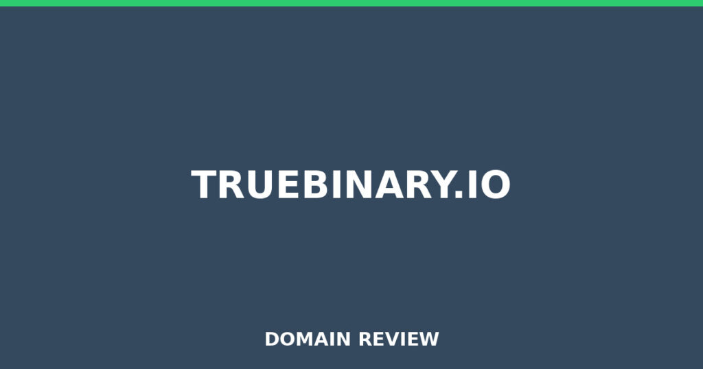 TRUEBINARY.IO review 2026 - Domain review placeholder image for truebinary.io