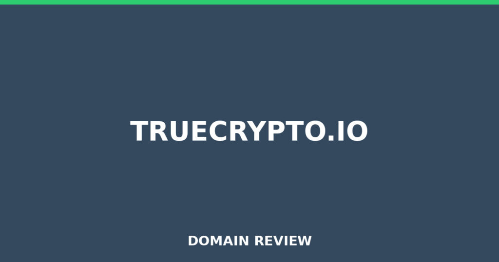 TRUECRYPTO.IO review 2026 - Domain review placeholder image for truecrypto.io