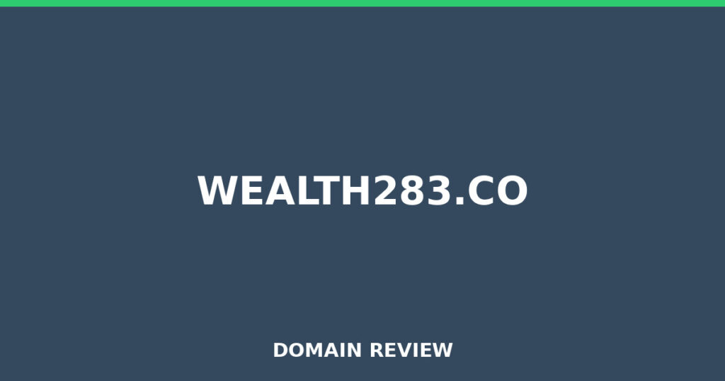 WEALTH283.CO review 2026 - Domain review placeholder image for wealth283.co