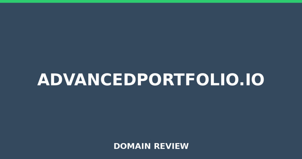 ADVANCEDPORTFOLIO.IO review 2026 - Domain review placeholder image for advancedportfolio.io