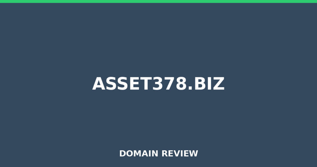 ASSET378.BIZ review 2026 - Domain review placeholder image for asset378.biz