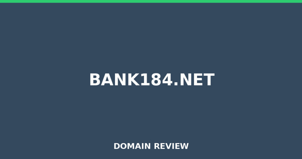 BANK184.NET review 2026 - Domain review placeholder image for bank184.net