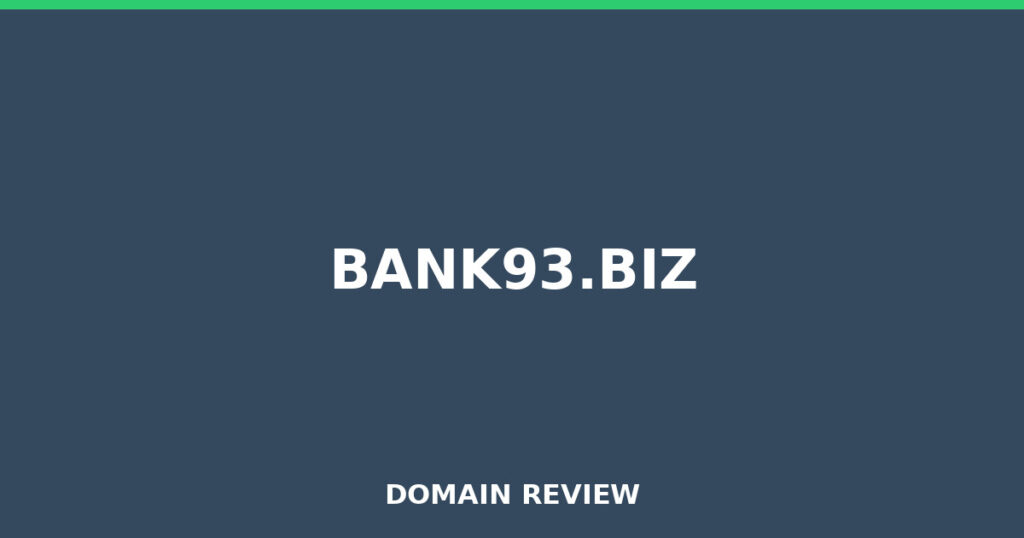 BANK93.BIZ review 2026 - Domain review placeholder image for bank93.biz