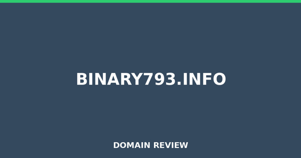 BINARY793.INFO review 2026 - Domain review placeholder image for binary793.info