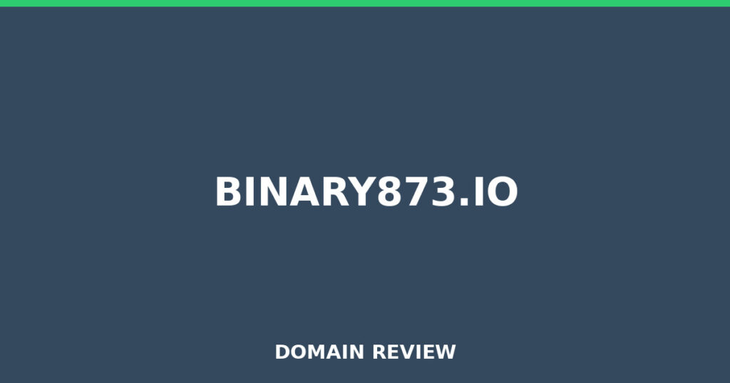 BINARY873.IO review 2026 - Domain review placeholder image for binary873.io