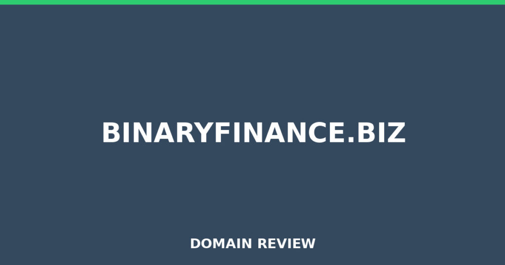 BINARYFINANCE.BIZ review 2026 - Domain review placeholder image for binaryfinance.biz