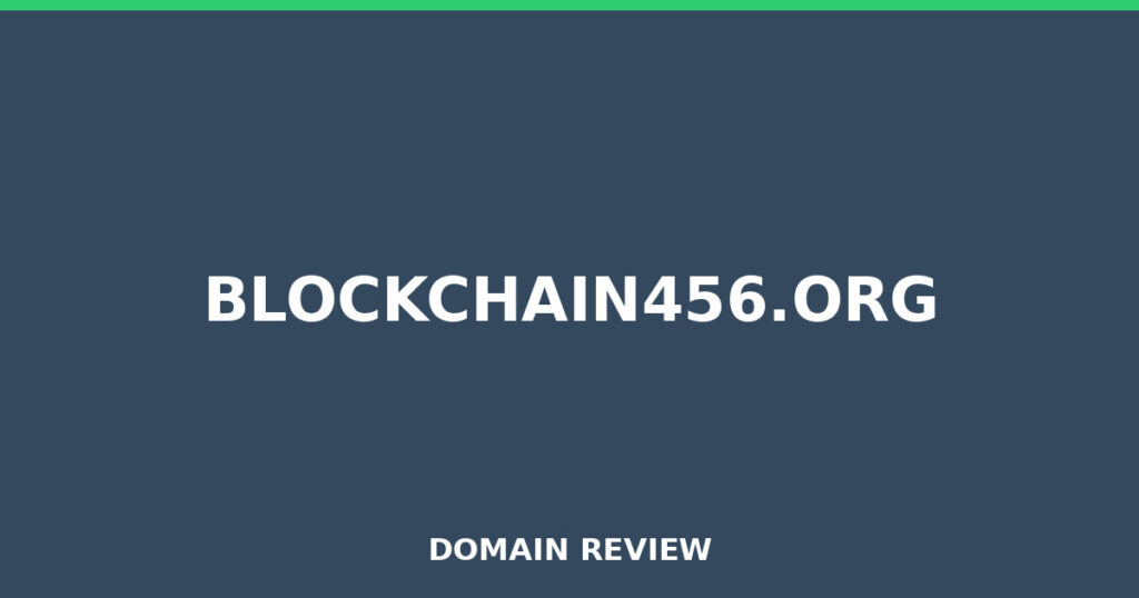 BLOCKCHAIN456.ORG review 2026 - Domain review placeholder image for blockchain456.org