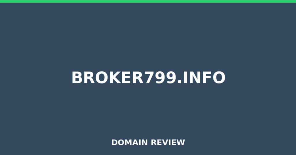 BROKER799.INFO-Bewertung 2026 – Platzhalterbild für die Domain-Bewertung für Broker799.info